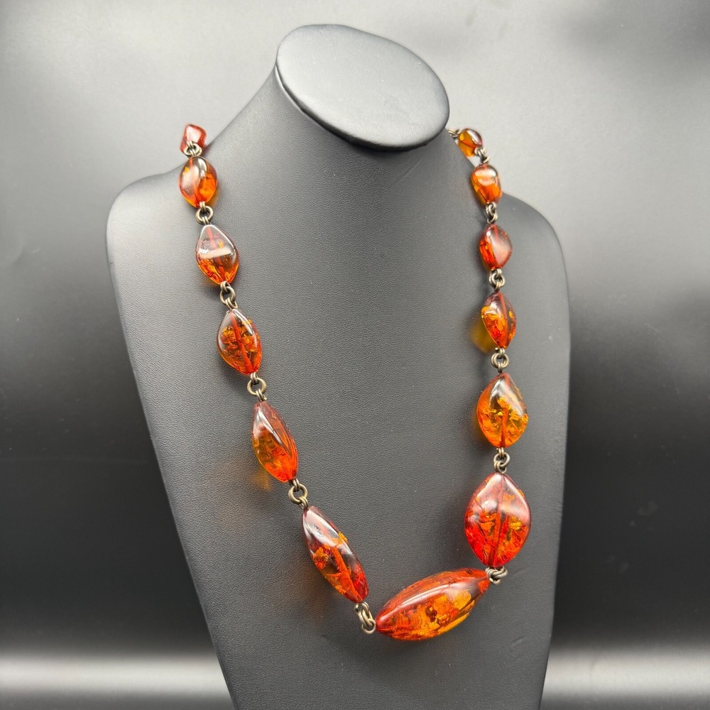 🌿 Stephen Dweck Signed 36" Baltic Amber Necklace | Graduated Beads 1/2" to 2" |
